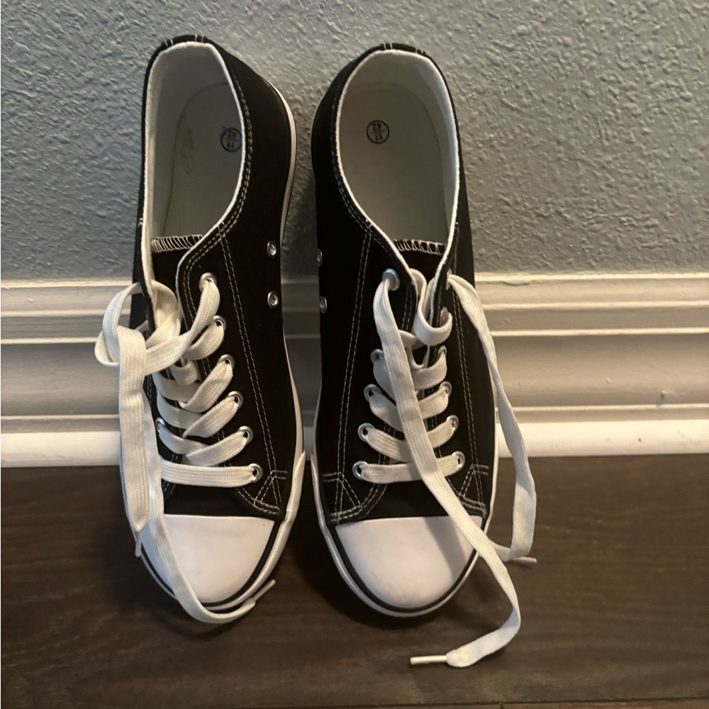 Black and White Canvas Sneakers
